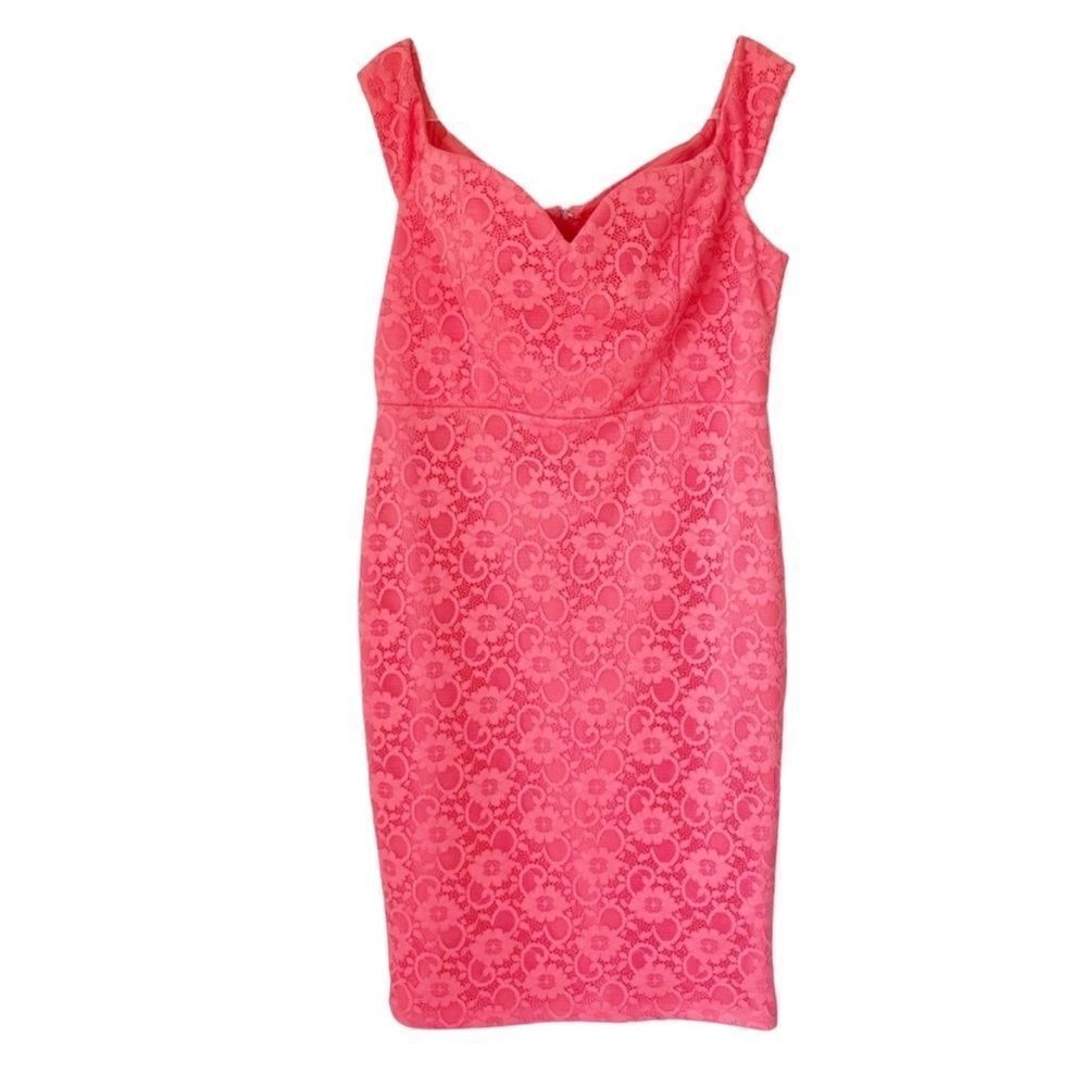 ASOS Lace Sheath Off the Shoulder Cocktail Dress Knee Length Size 14 Party